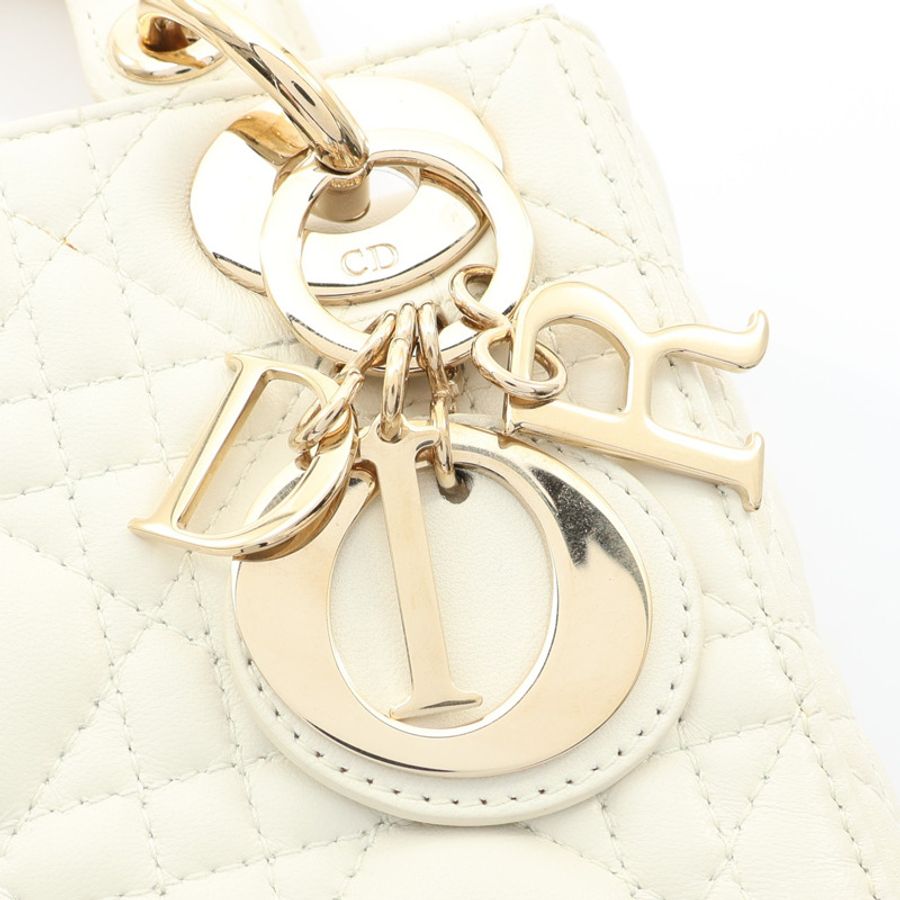 白色 羊皮 Lady Dior Mini 兩用包【Dior 迪奧】 M0505ONGE-5