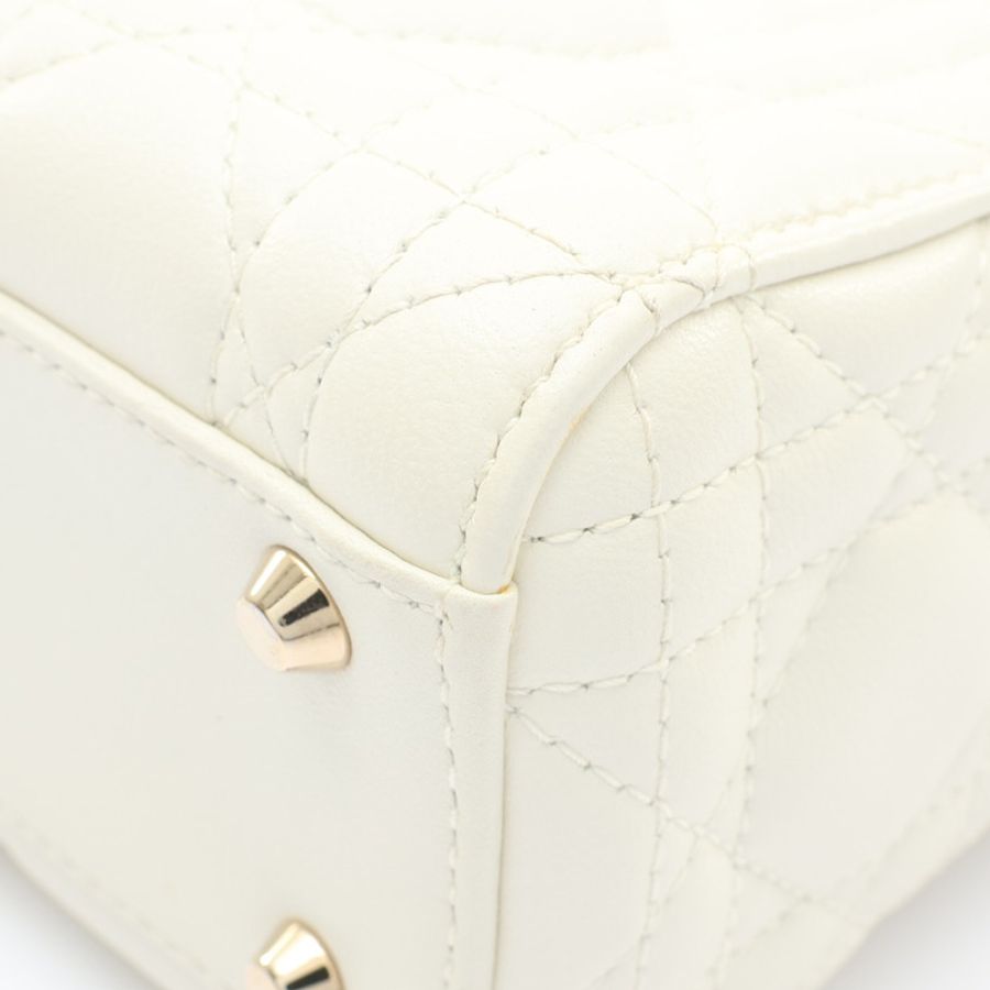 白色 羊皮 Lady Dior Mini 兩用包【Dior 迪奧】 M0505ONGE-9