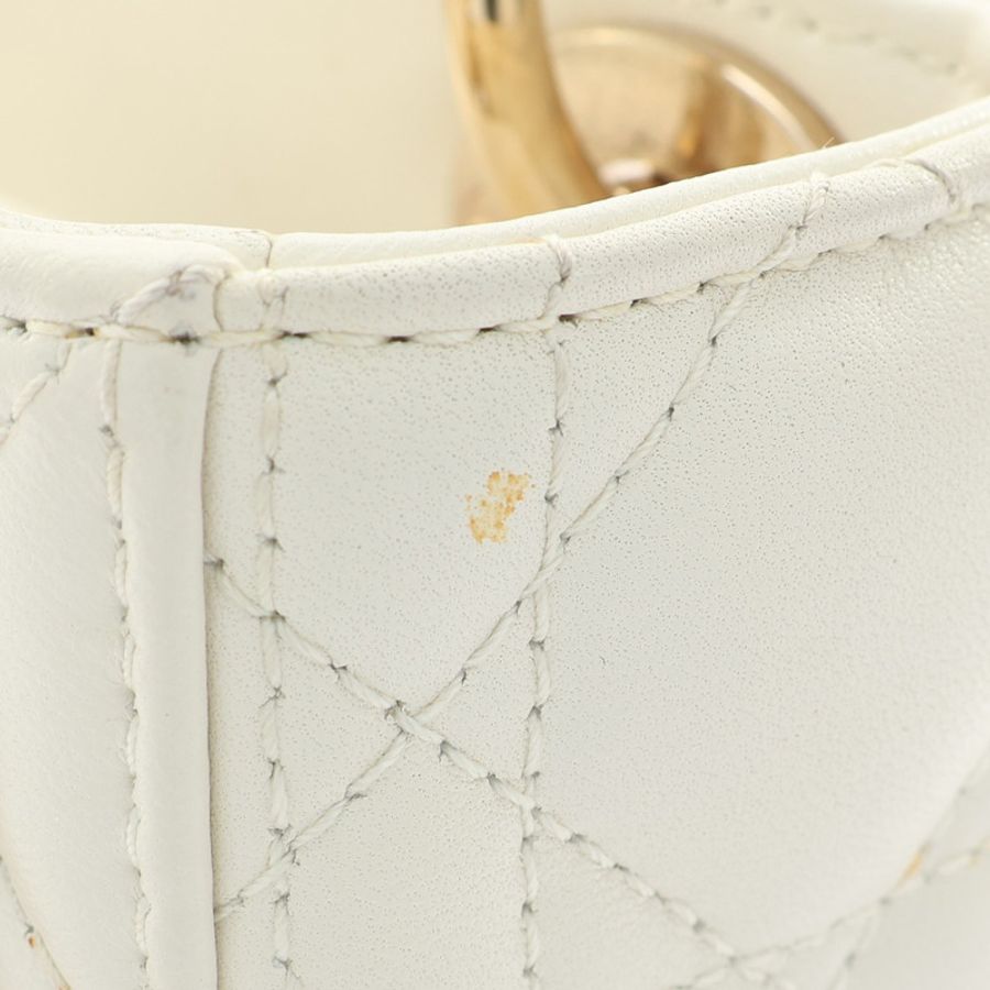 白色 羊皮 Lady Dior Mini 兩用包【Dior 迪奧】 M0505ONGE-12