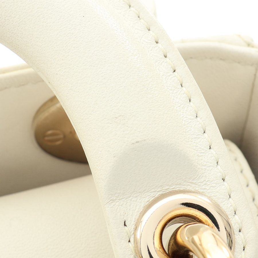 白色 羊皮 Lady Dior Mini 兩用包【Dior 迪奧】 M0505ONGE-14