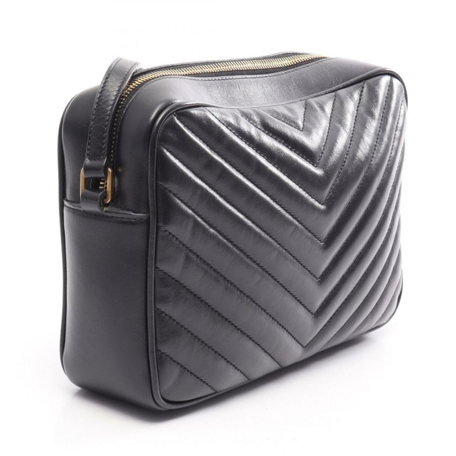 SAINT LAURENT PARIS LOU Monogram 肩背包 574494 黑色皮革 二手 女士-1