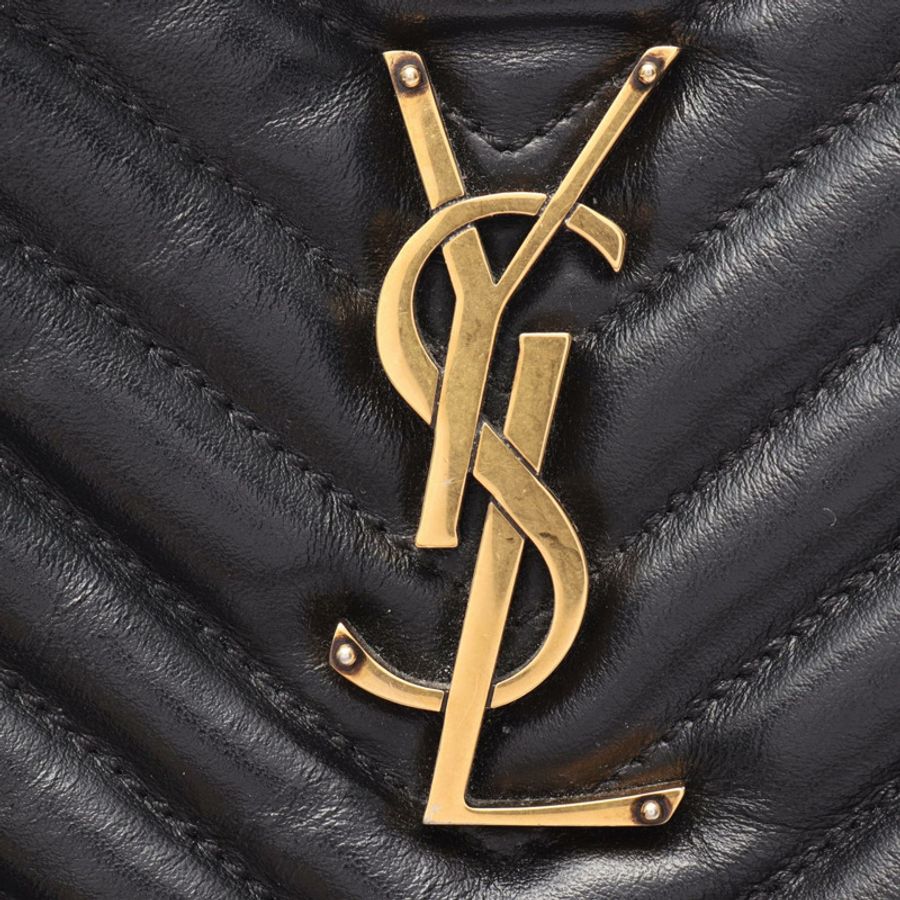 SAINT LAURENT PARIS LOU Monogram 肩背包 574494 黑色皮革 二手 女士-6