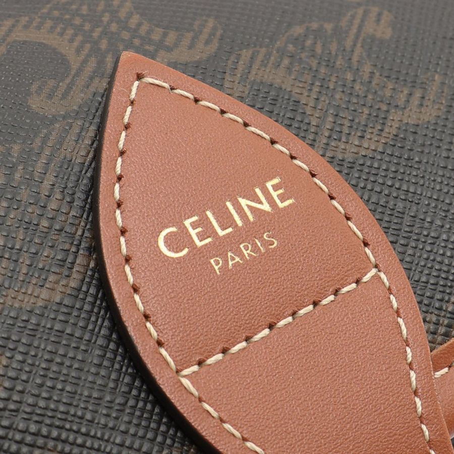 棕色 帆布 Medium Folco in Triomphe 肩背包【CELINE 賽琳】 191502BZJ.04LU-6