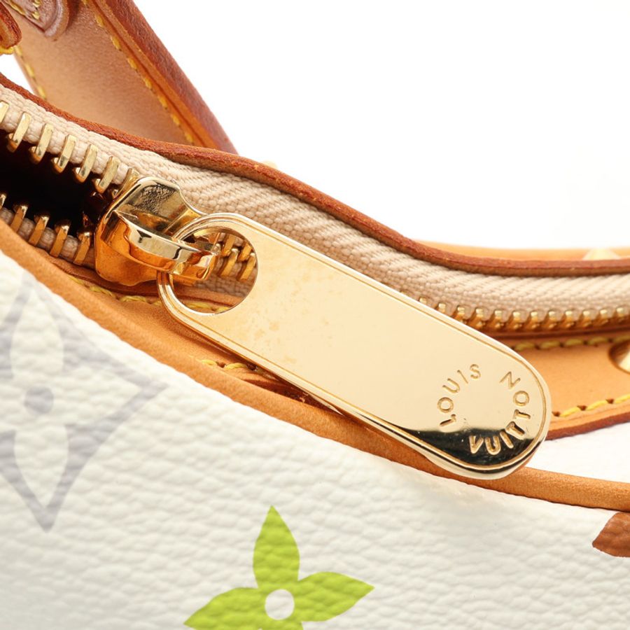白彩 原花帆布 鉚釘 Boulogne 肩背包【LOUIS VUITTON LV 路易威登】 M92660-12
