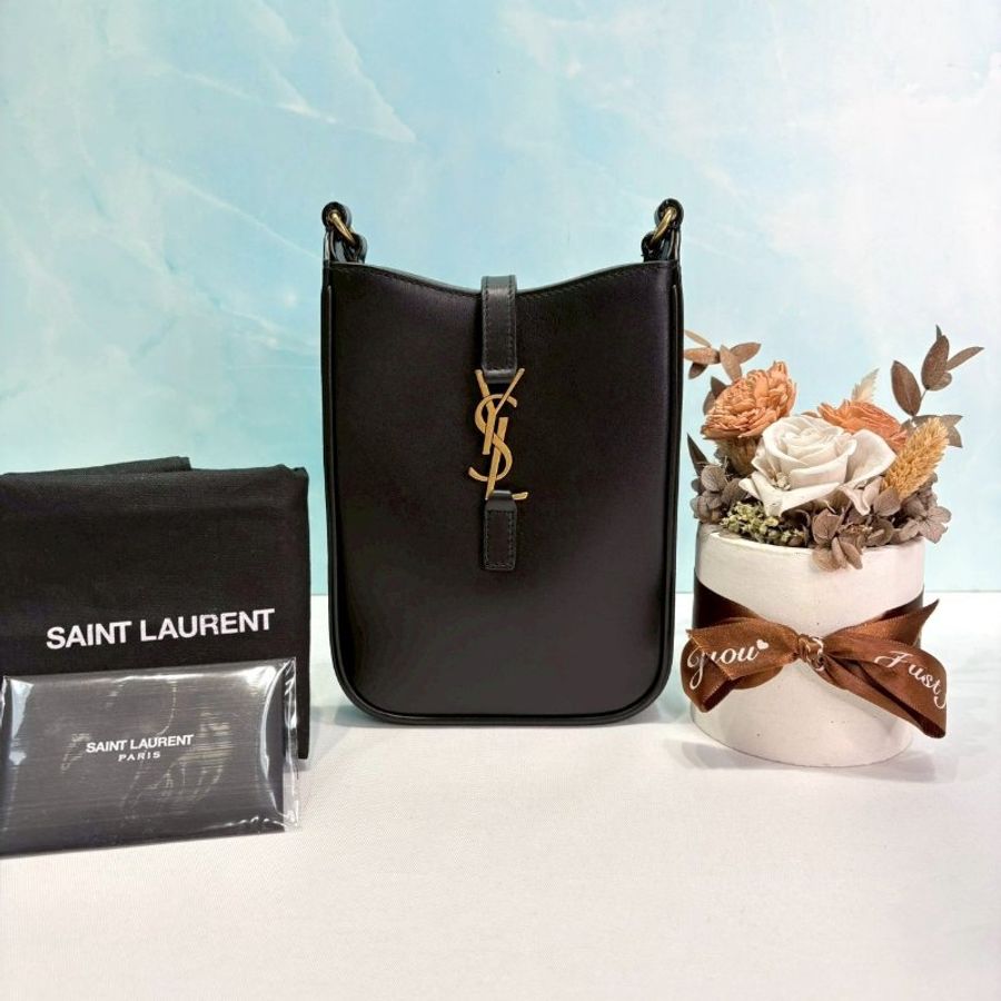 YSL Le5A7小牛皮迷你手機包-0