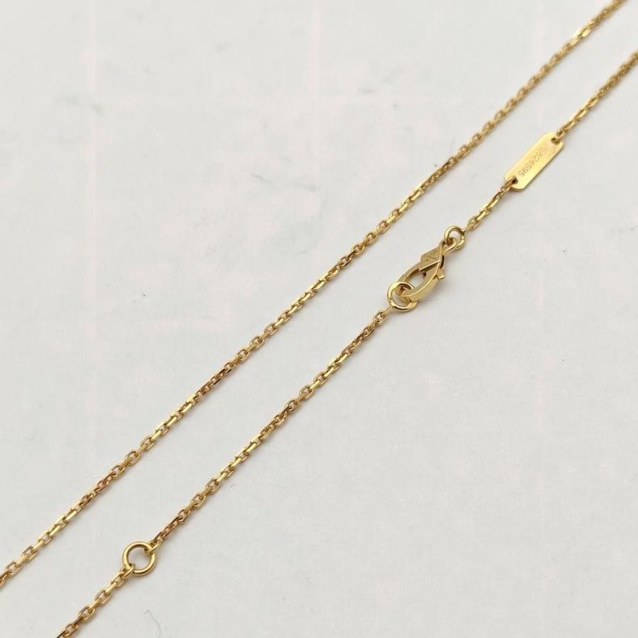 VAN CLEEF&ARPELS VintageAlhambra中號單花項鏈新扣18K黃金/縞瑪瑙-3