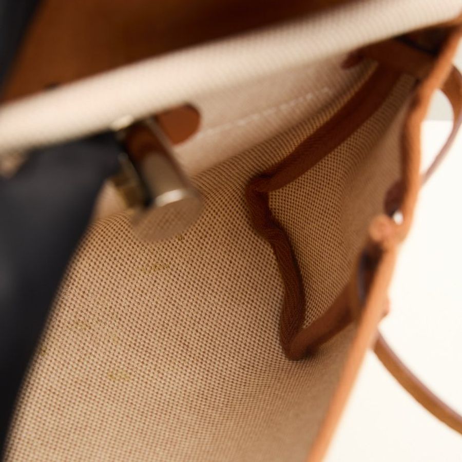 二手Hermès mini herbag zip 20金棕銀-24