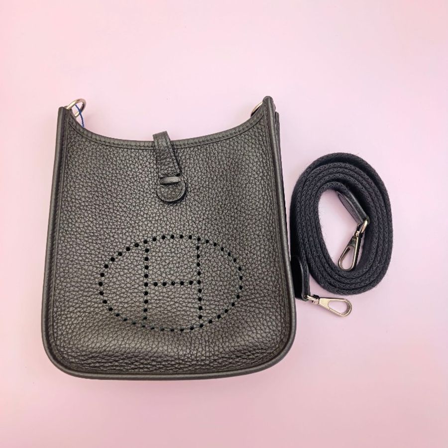 hermes 愛馬仕伊芙琳16,黑銀TC皮-1
