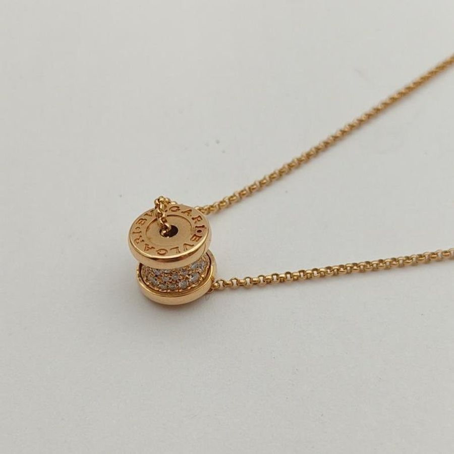 BVLGARI B.ZERO1小蠻腰項鏈滿鑽18K玫瑰金/鑽石-2