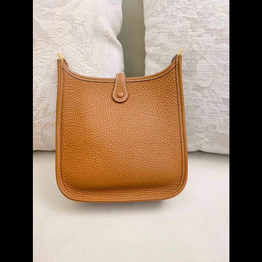 愛馬仕/Hermès 伊芙琳mini 金棕色金扣-3