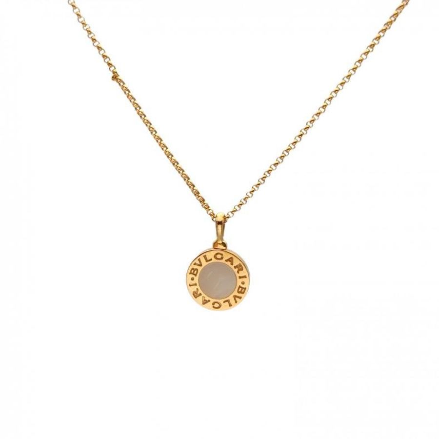 BVLGARI BVLGARI系列圓餅瑪瑙項鏈18K黃金/白貝母-0