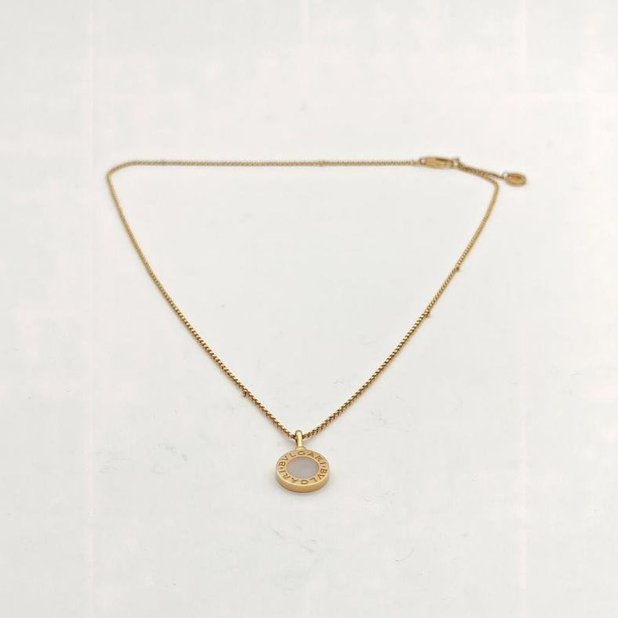 BVLGARI BVLGARI系列圓餅瑪瑙項鏈18K黃金/白貝母-5