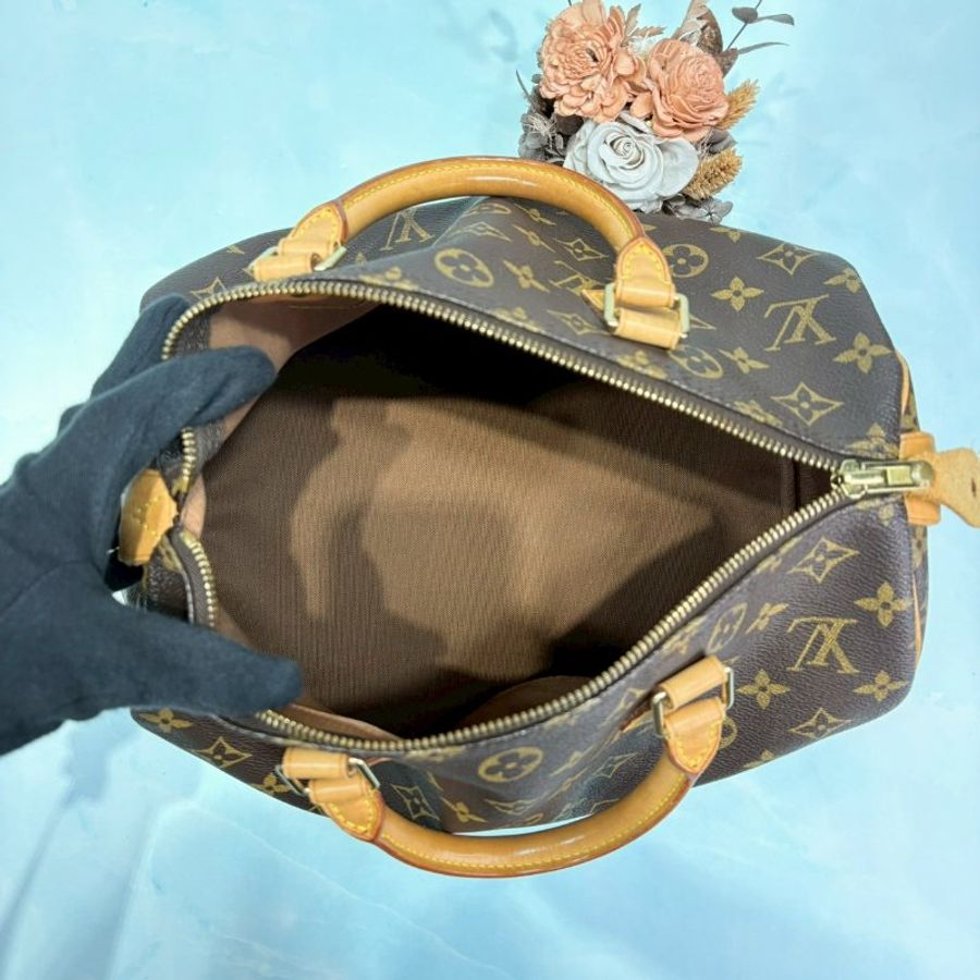 LV Speedy 30老花手提波士頓包-4