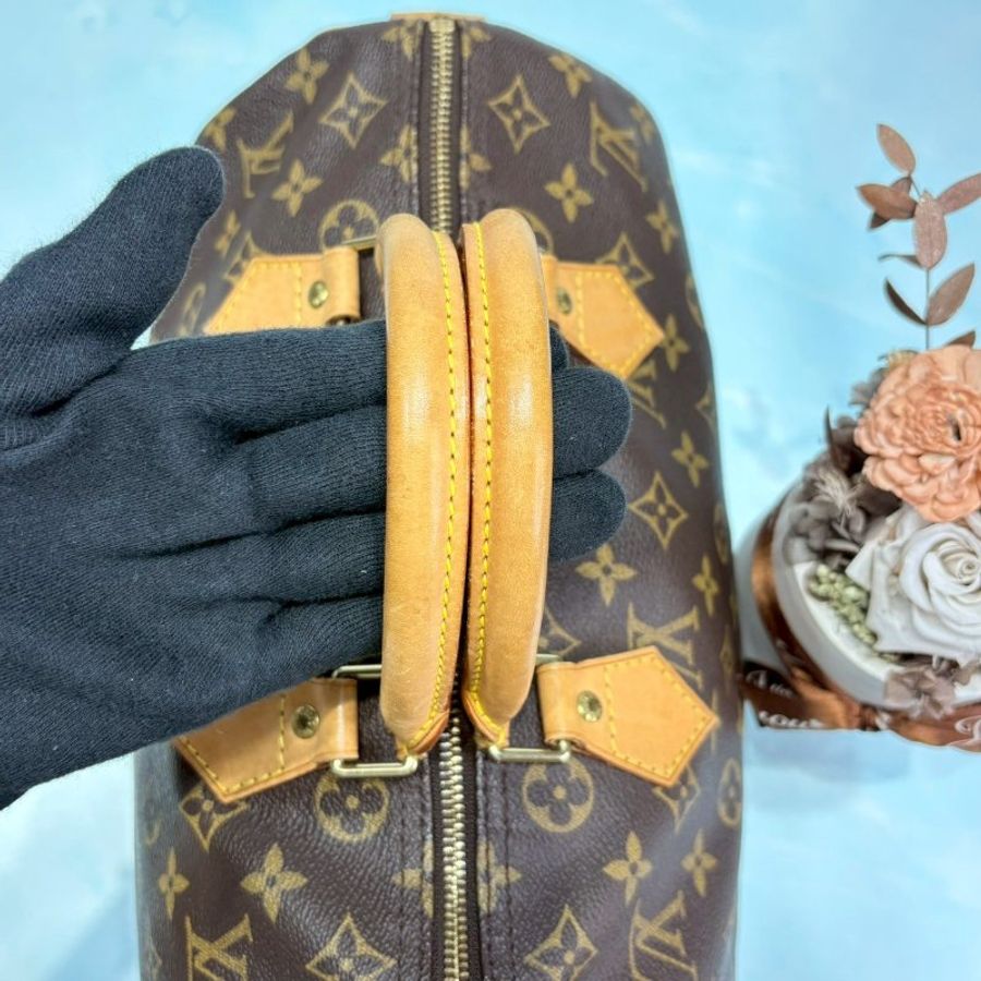 LV Speedy 30老花手提波士頓包-5