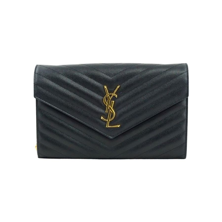 YSL Saint Laurent V字魚子醬牛皮WOC 斜背包-3