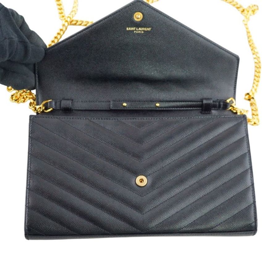 YSL Saint Laurent V字魚子醬牛皮WOC 斜背包-17