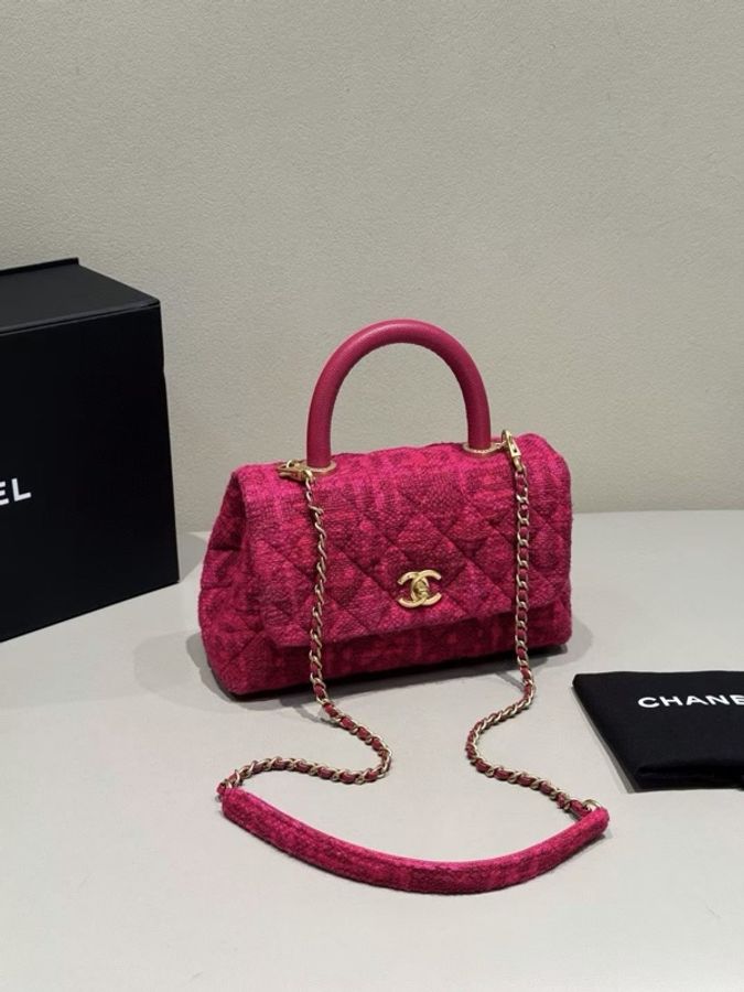 【威選精品】 ✨ CHANEL Coco Handle 樹莓紅毛呢|優雅與收藏價值兼具 ✨-3