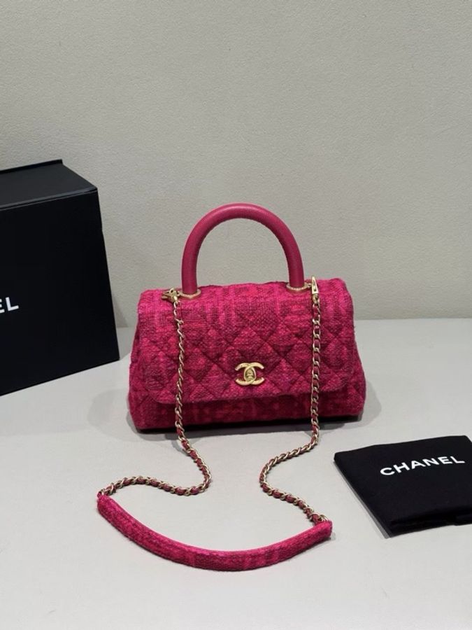 【威選精品】 ✨ CHANEL Coco Handle 樹莓紅毛呢|優雅與收藏價值兼具 ✨-5