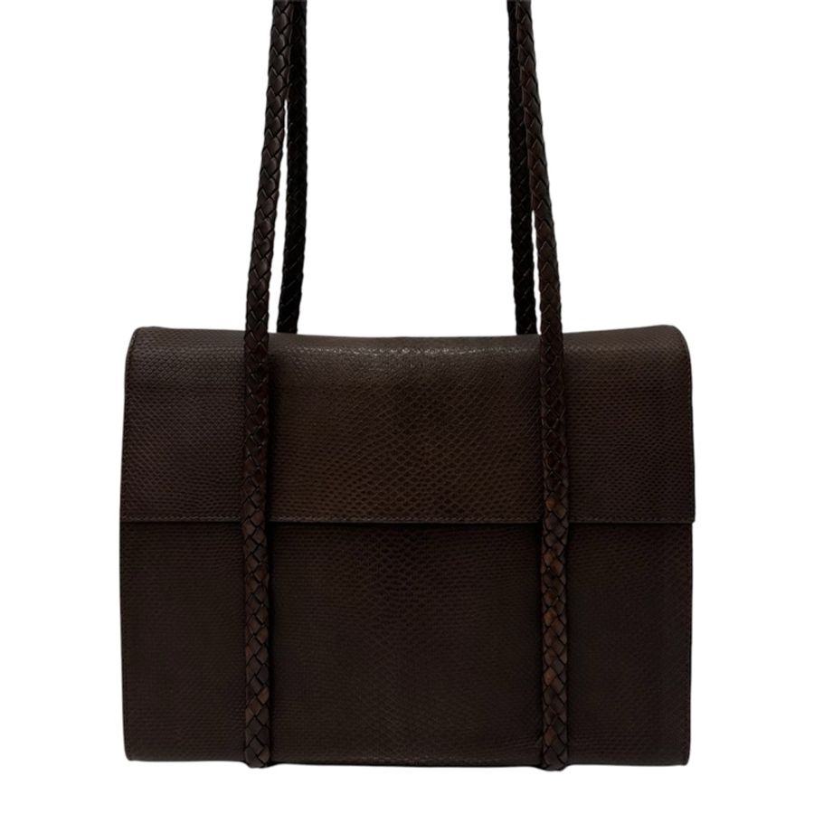 【赫蒂國際精品】Bally 棕色皮革編織復古手提袋 vintage-4