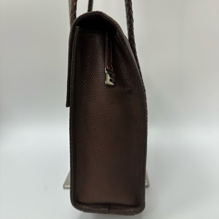 【赫蒂國際精品】Bally 棕色皮革編織復古手提袋 vintage-6