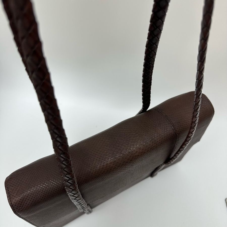 【赫蒂國際精品】Bally 棕色皮革編織復古手提袋 vintage-8