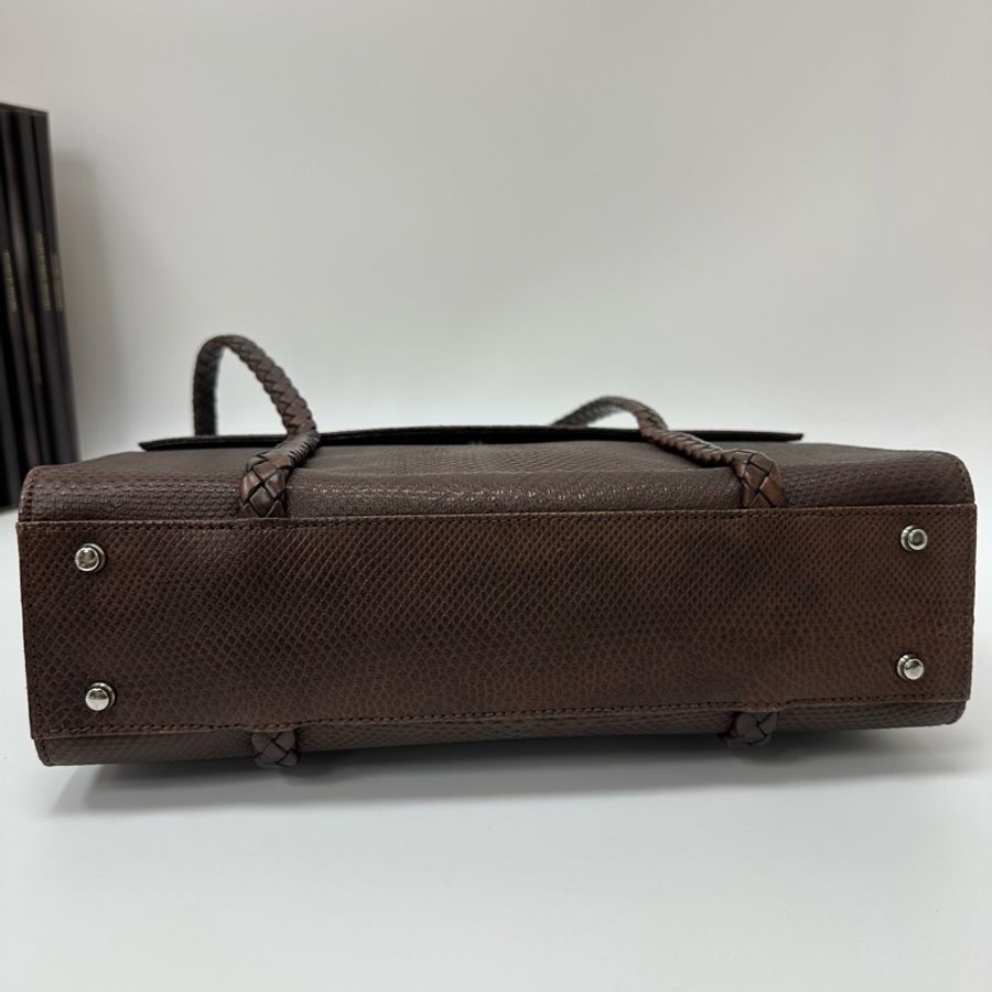 【赫蒂國際精品】Bally 棕色皮革編織復古手提袋 vintage-9