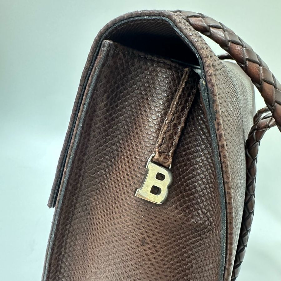 【赫蒂國際精品】Bally 棕色皮革編織復古手提袋 vintage-10