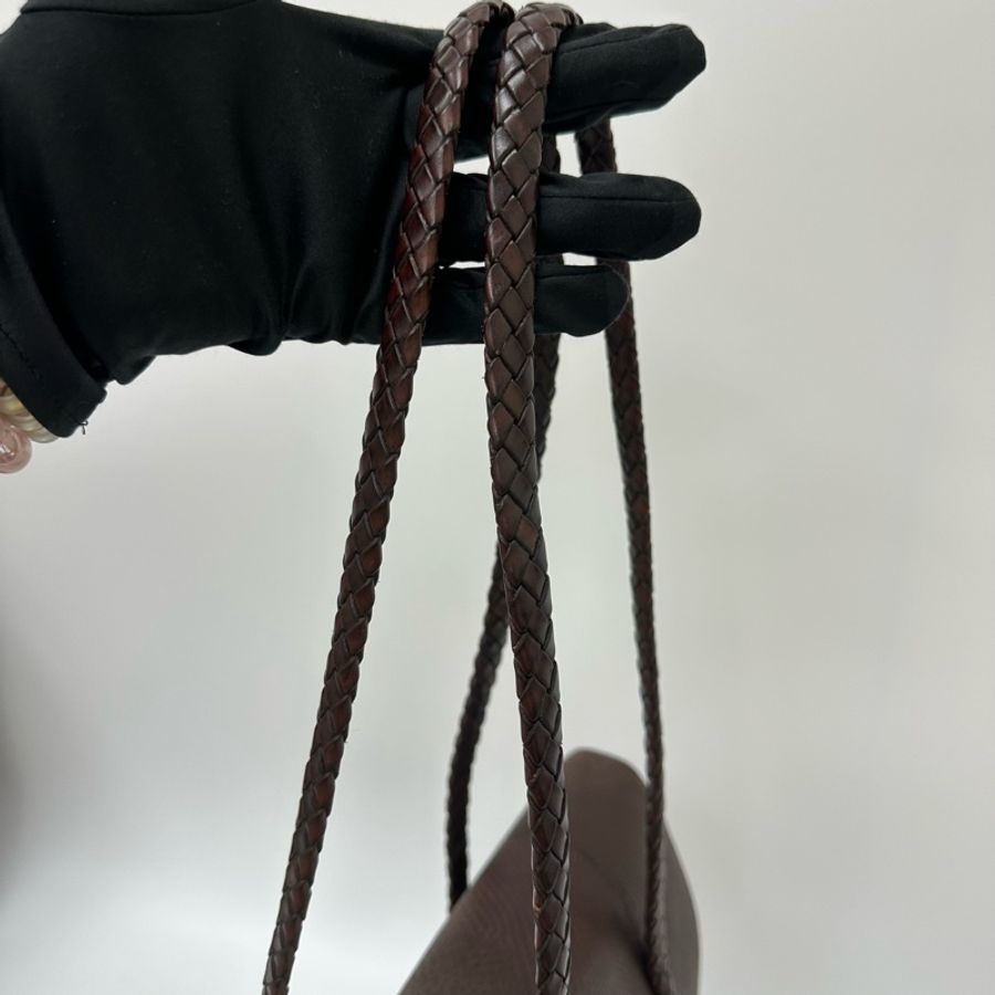 【赫蒂國際精品】Bally 棕色皮革編織復古手提袋 vintage-11