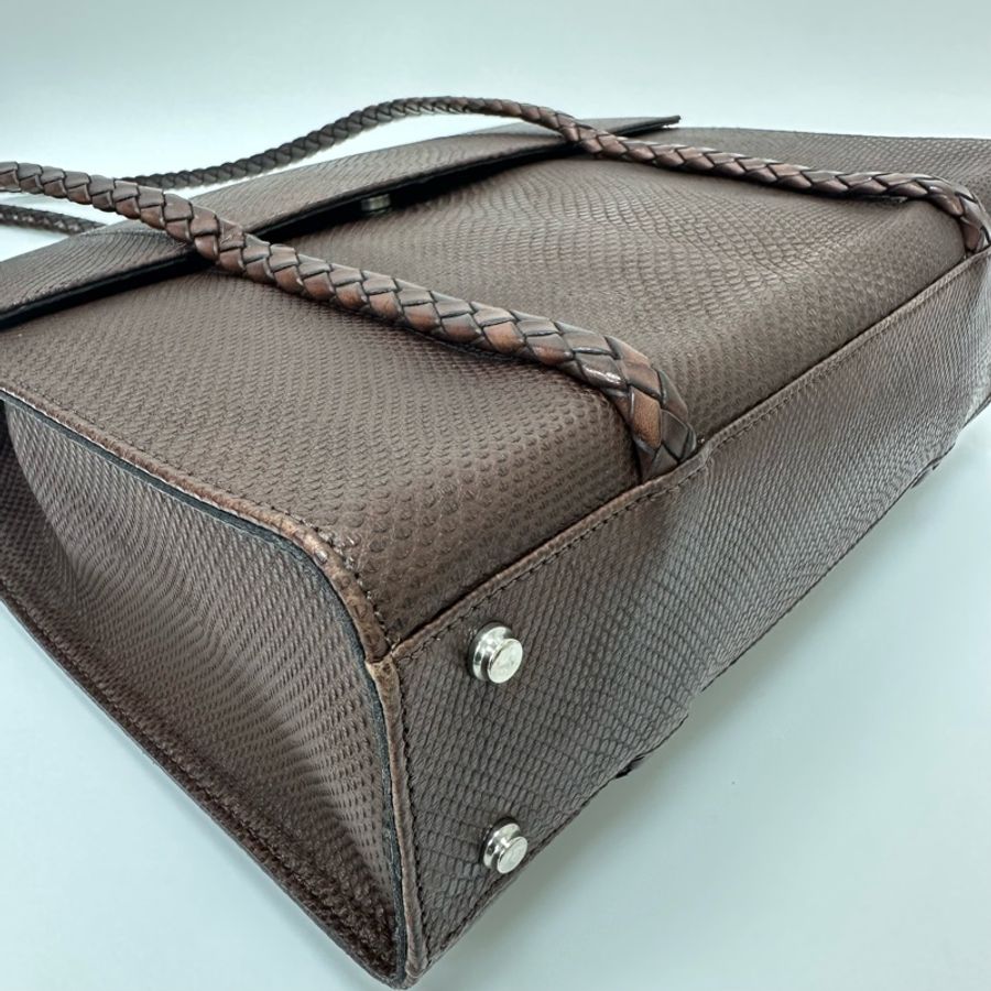 【赫蒂國際精品】Bally 棕色皮革編織復古手提袋 vintage-12