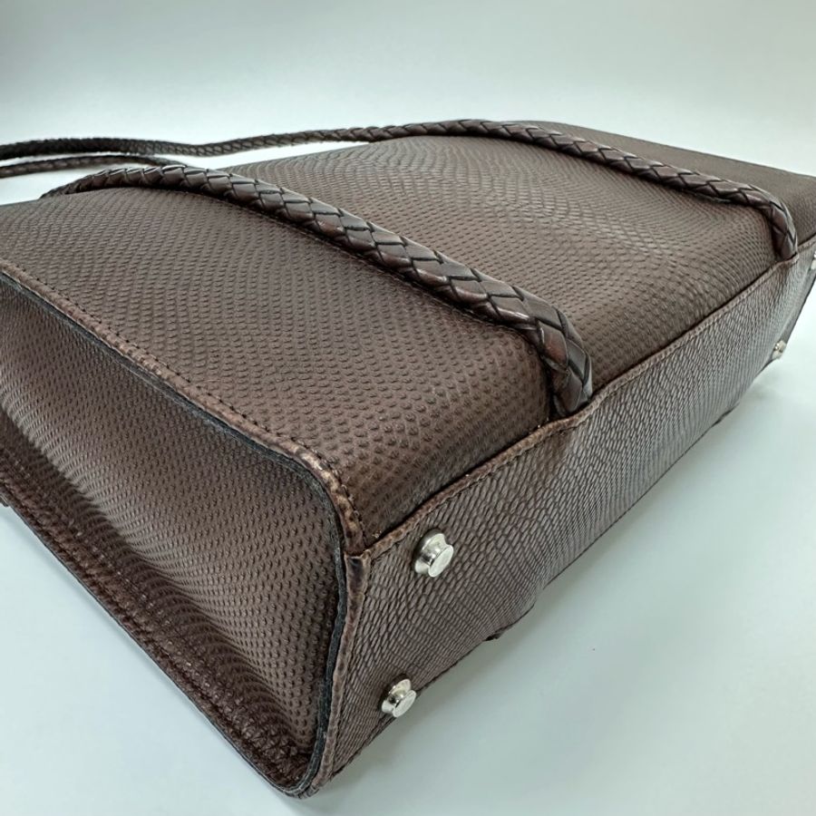 【赫蒂國際精品】Bally 棕色皮革編織復古手提袋 vintage-14