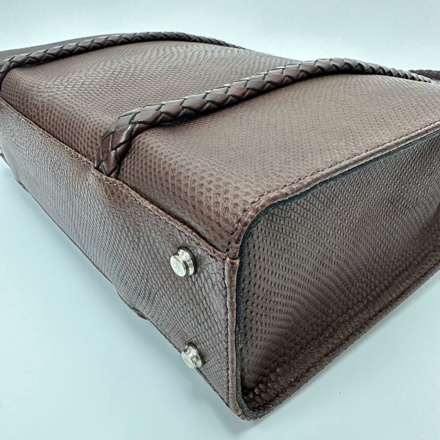 【赫蒂國際精品】Bally 棕色皮革編織復古手提袋 vintage-15