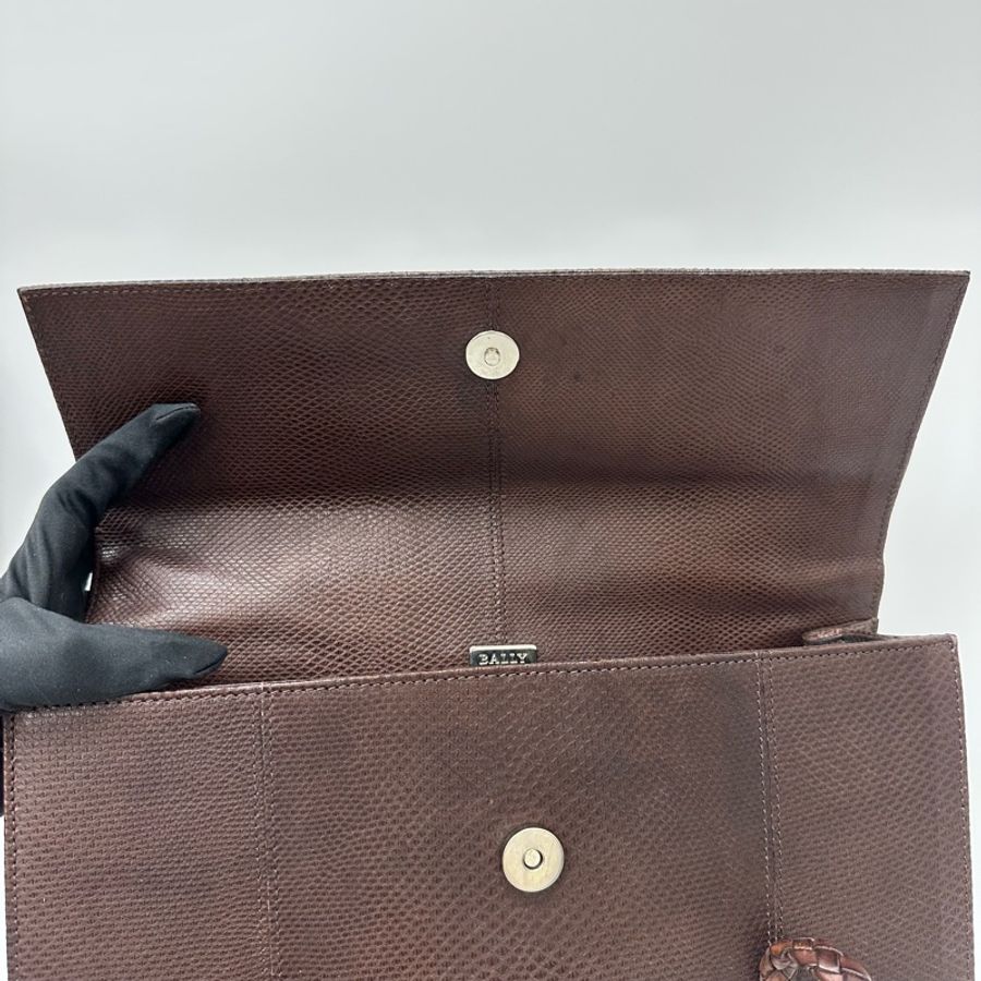 【赫蒂國際精品】Bally 棕色皮革編織復古手提袋 vintage-18