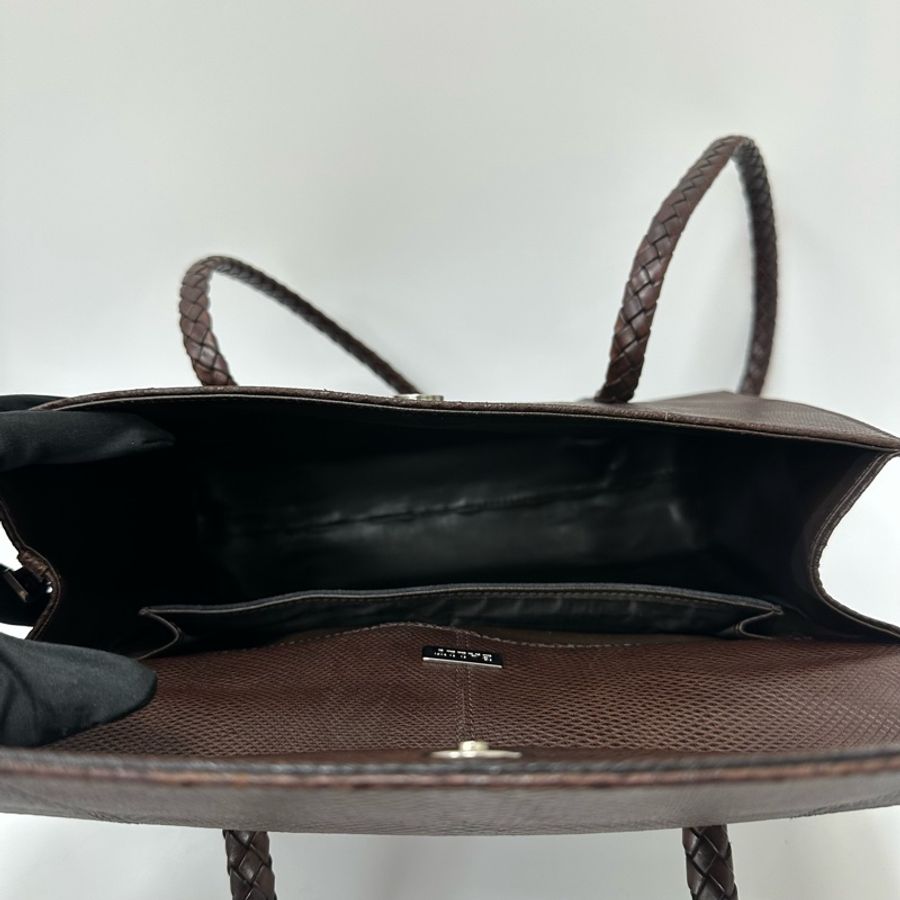 【赫蒂國際精品】Bally 棕色皮革編織復古手提袋 vintage-19