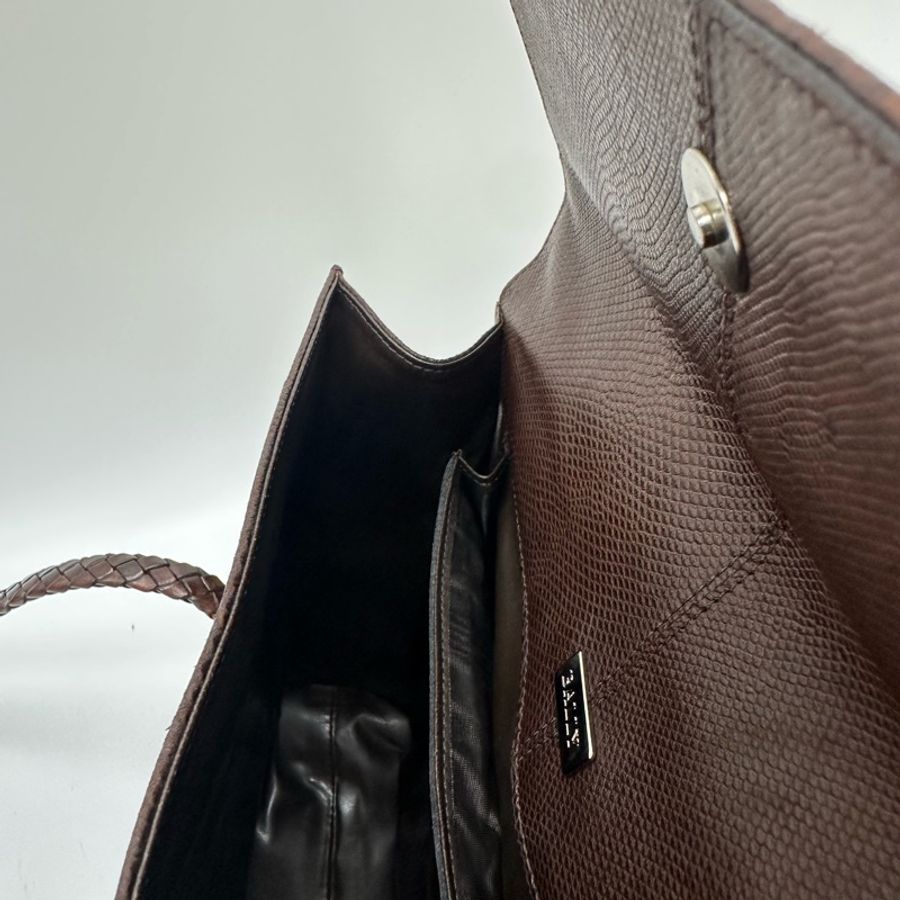 【赫蒂國際精品】Bally 棕色皮革編織復古手提袋 vintage-26