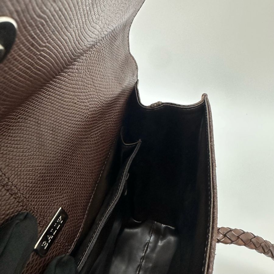 【赫蒂國際精品】Bally 棕色皮革編織復古手提袋 vintage-27