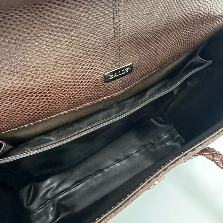 【赫蒂國際精品】Bally 棕色皮革編織復古手提袋 vintage-28