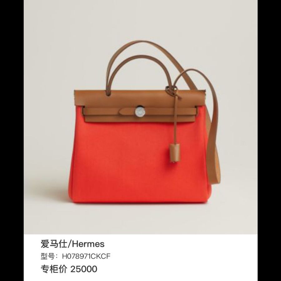 HERMÈS愛馬仕 Herbag Zip 31 銀扣 火焰橙拼金棕,現貨特惠好價-5