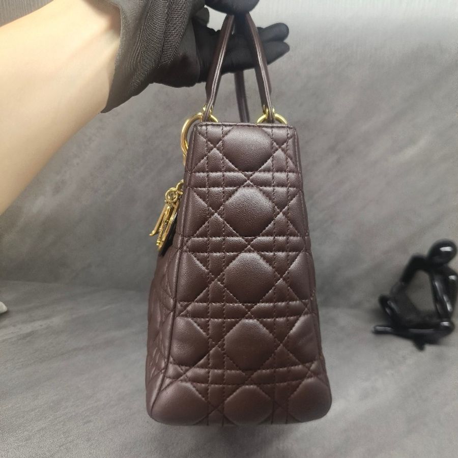 DIOR⭐️咖啡色黛妃五格單肩包，97新-3
