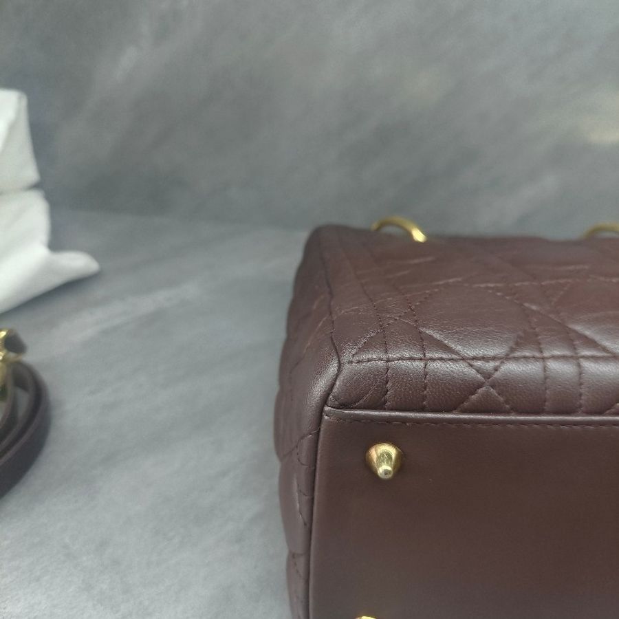 DIOR⭐️咖啡色黛妃五格單肩包，97新-6