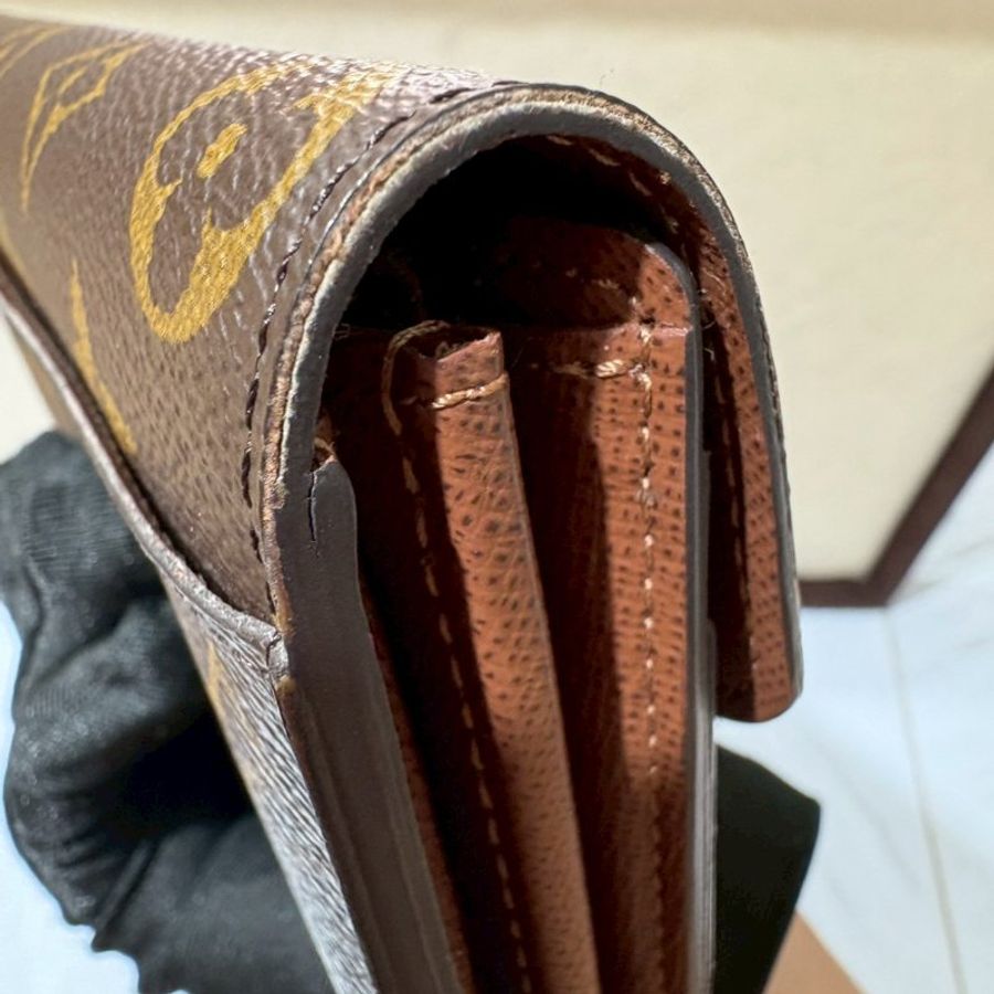 Louis Vuitton Sarah老花長夾 晶片款-10