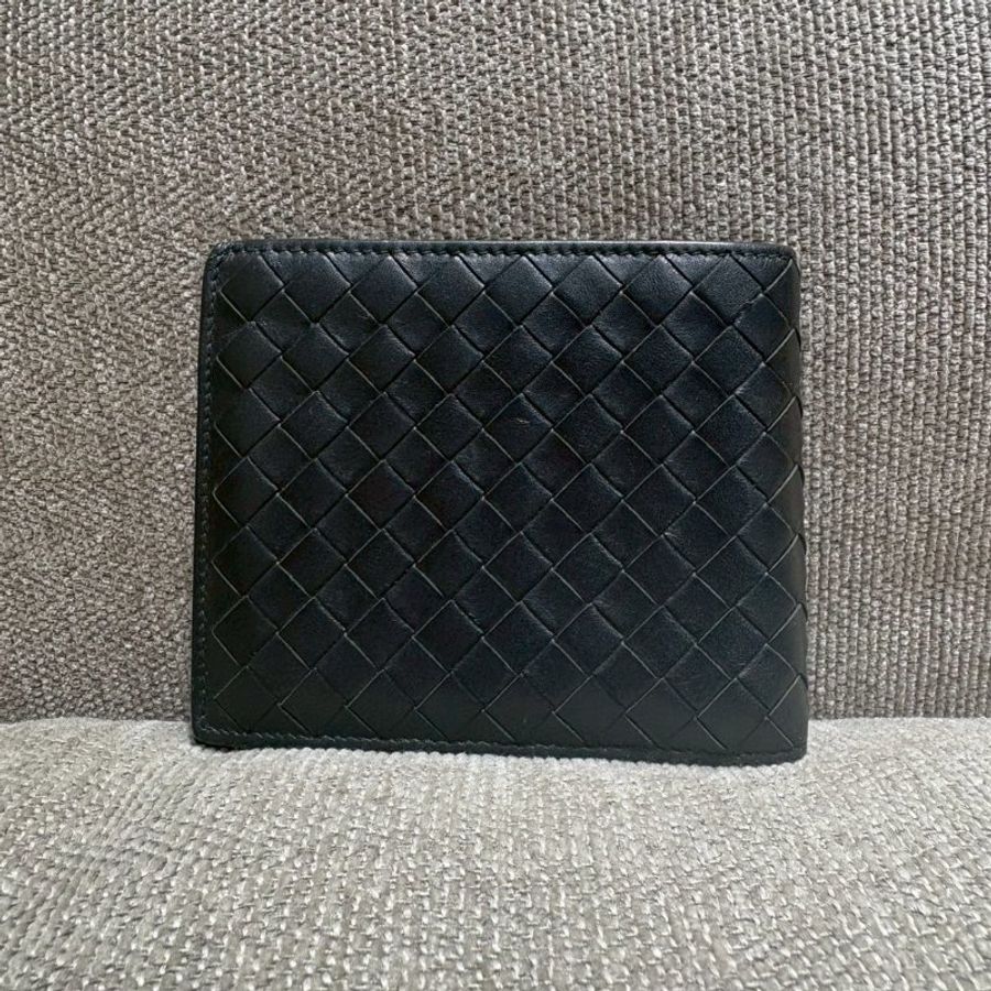 Bottega Veneta經典對開編織短夾-1