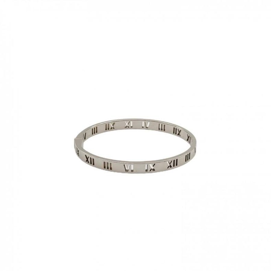 TIFFANY&CO 18K白金鑽石Altas系列羅馬數字鏤空手鐲-0