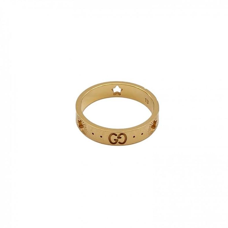GUCCI 18K玫瑰金鏤空戒指-0