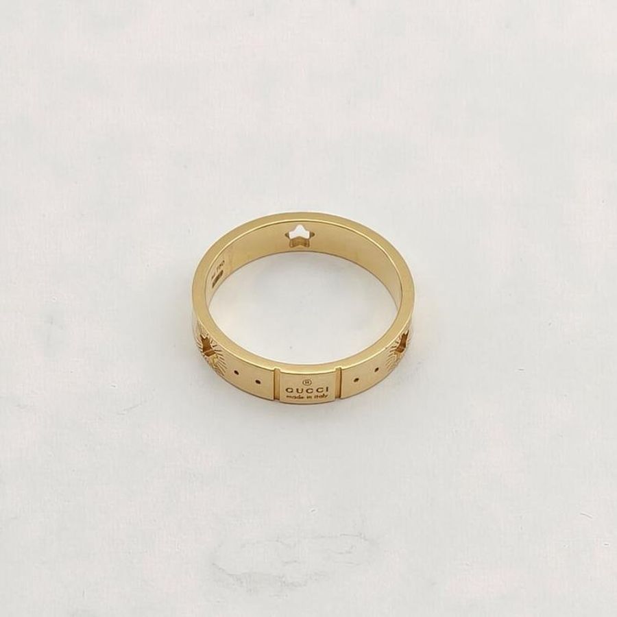 GUCCI 18K玫瑰金鏤空戒指-4