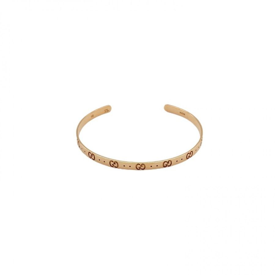 GUCCI 18K玫瑰金雙Glogo手鐲18k-0