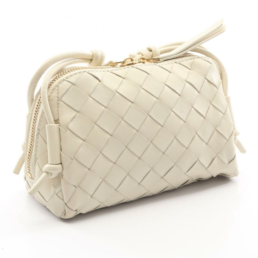 BOTTEGA VENETA Intrecciato 編織肩背包 794258VCPP19197 白色皮革 二手 女士-1