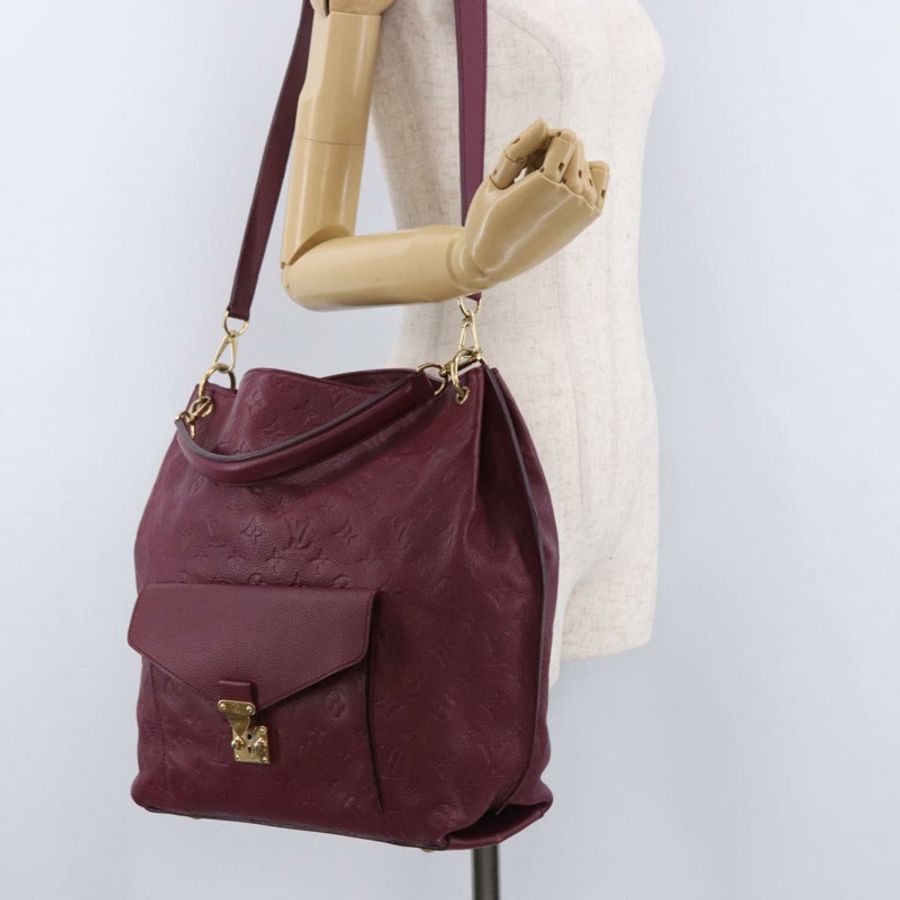 【日本直送】路易威登 Monogram Empreinte Metis 肩背包 酒紅色 M40813 正品 ka5209V-25