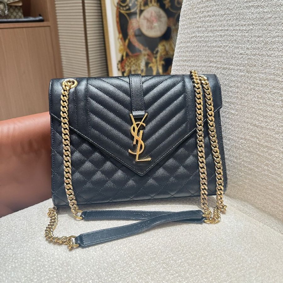 Saint Laurent/聖羅蘭 黑色信封包,98新-1