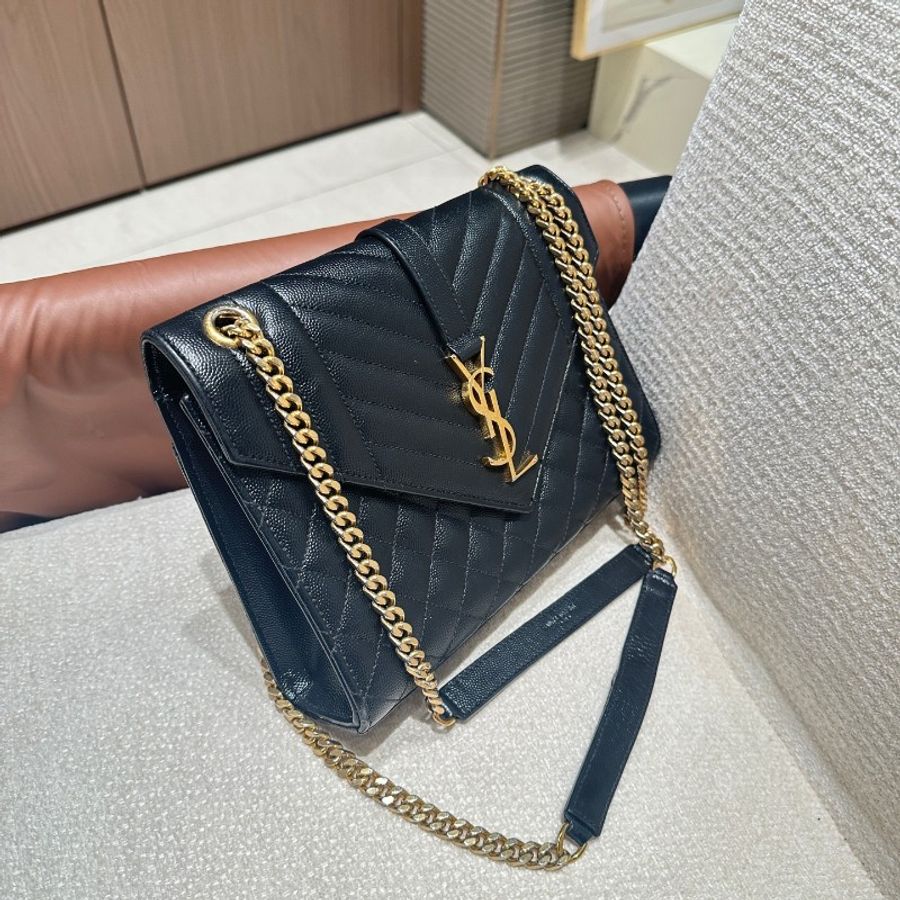 Saint Laurent/聖羅蘭 黑色信封包,98新-2