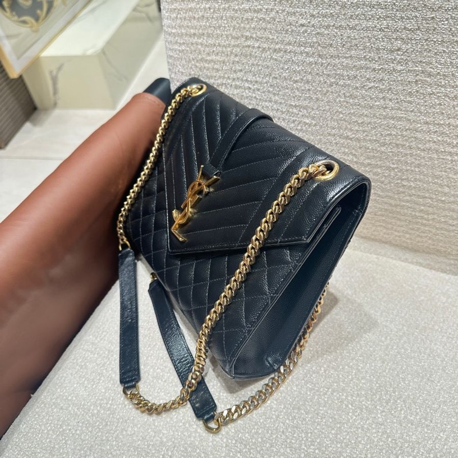 Saint Laurent/聖羅蘭 黑色信封包,98新-3